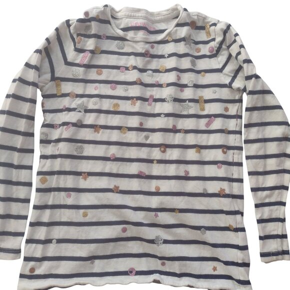 Girls Mixed Clothing Bundle Sz 7 Embroidered Jeans 3 Tops Mini Boden Crewcuts - Picture 9 of 13